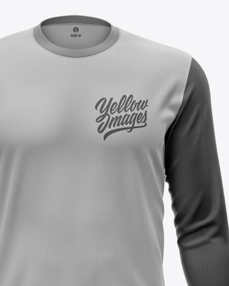 Men S Jersey With Long Sleeve Mockup In Apparel Mockups On Yellow Images Object Mockups