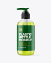 Clear Plastic Bottle with Pump Mockup