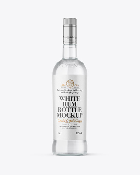 Clear Glass White Rum Bottle Mockup In Bottle Mockups On Yellow Images Object Mockups