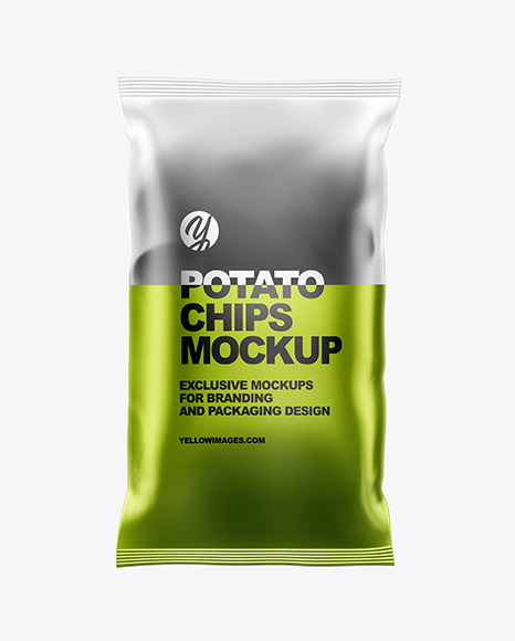 Download Frosted Bag With Corrugated Black Potato Chips Mockup In Packaging Mockups On Yellow Images Object Mockups