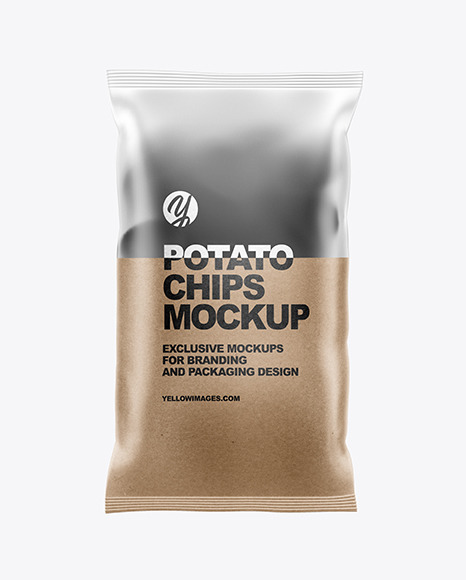 Download Frosted Bag With Corrugated Black Potato Chips Mockup In Packaging Mockups On Yellow Images Object Mockups