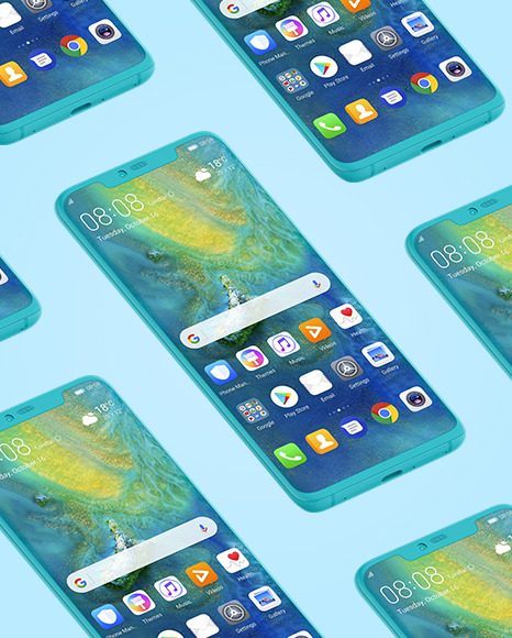Clay Huawei Mate 20 Pro Mockup PSD #1