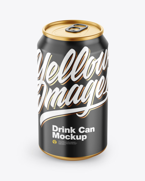 Metallic Drink Can w  Glossy Finish Mockup PSD #1