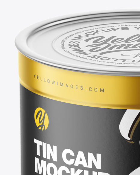 Matte Metallic Tin Can Mockup In Can Mockups On Yellow Images Object Mockups