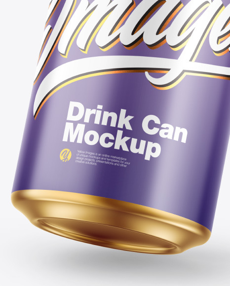 Metallic Drink Can w  Glossy Finish Mockup PSD #1
