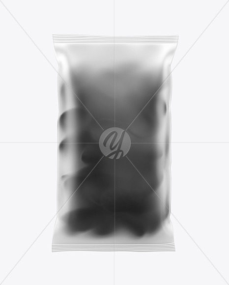 Frosted Bag With Black Potato Chips Mockup In Bag Sack Mockups On Yellow Images Object Mockups