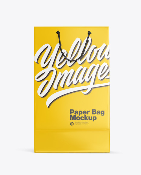 Glossy Shopping Bag Mockup In Bag Sack Mockups On Yellow Images Object Mockups