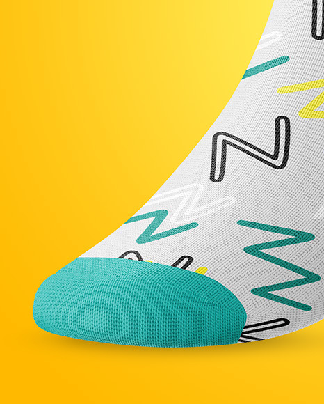 Download Sock Mockup Half Side View In Apparel Mockups On Yellow Images Object Mockups