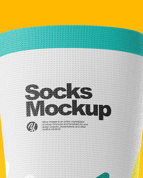 Download Sock Mockup Half Side View In Apparel Mockups On Yellow Images Object Mockups