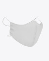 Face Mask With Elastic Cord And Stopper Front Half Side View In Apparel Mockups On Yellow Images Object Mockups