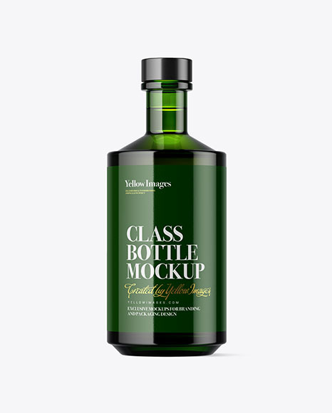 Download Green Glass Bottle Mockup In Bottle Mockups On Yellow Images Object Mockups Yellowimages Mockups