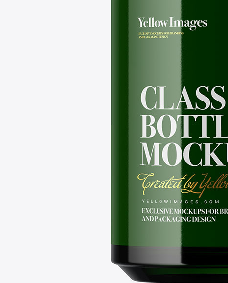 Green Glass Bottle Mockup In Bottle Mockups On Yellow Images Object Mockups