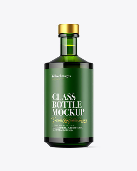 Download Green Glass Bottle Mockup In Bottle Mockups On Yellow Images Object Mockups Yellowimages Mockups