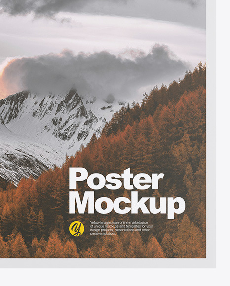 Paper Poster Mockup In Stationery Mockups On Yellow Images Object Mockups