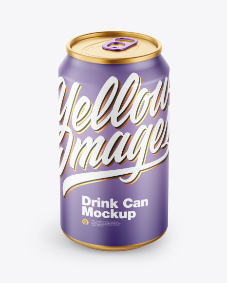 Metallic Drink Can w  Matte Finish Mockup PSD #1