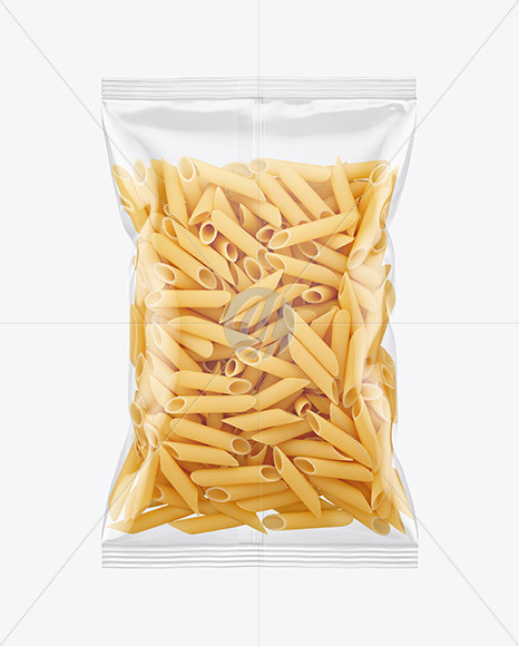 Download Matte Plastic Bag With Pennoni Rigati Pasta Mockup In Bag Sack Mockups On Yellow Images Object Mockups