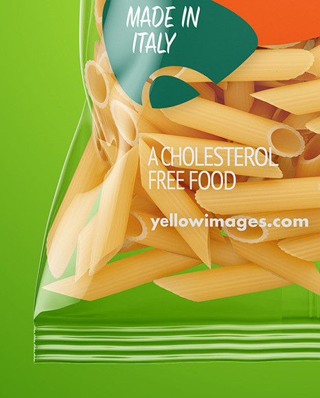 Download Plastic Bag With Pennoni Rigati Pasta Mockup In Bag Sack Mockups On Yellow Images Object Mockups Yellowimages Mockups