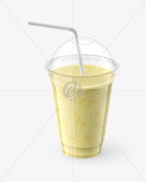 Download Banana Smoothie Cup with Straw Mockup in Cup & Bowl Mockups on Yellow Images Object Mockups