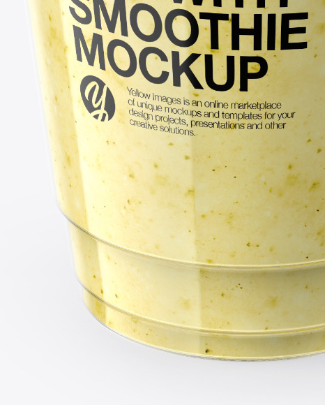 Download Banana Smoothie Cup With Straw Mockup In Cup Bowl Mockups On Yellow Images Object Mockups PSD Mockup Templates