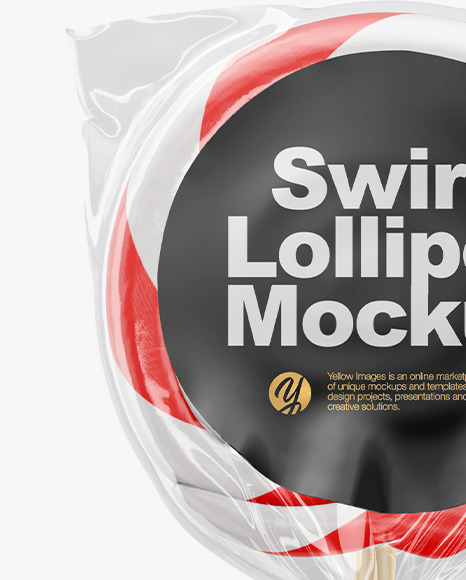 Swirl Lollipop With Sticker And Kraft Flag Label Mockup In Packaging Mockups On Yellow Images Object Mockups