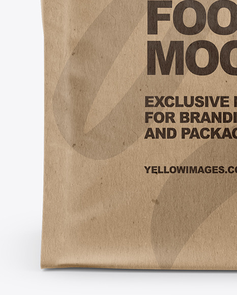 Kraft Food Bag Mockup   Front View PSD #4