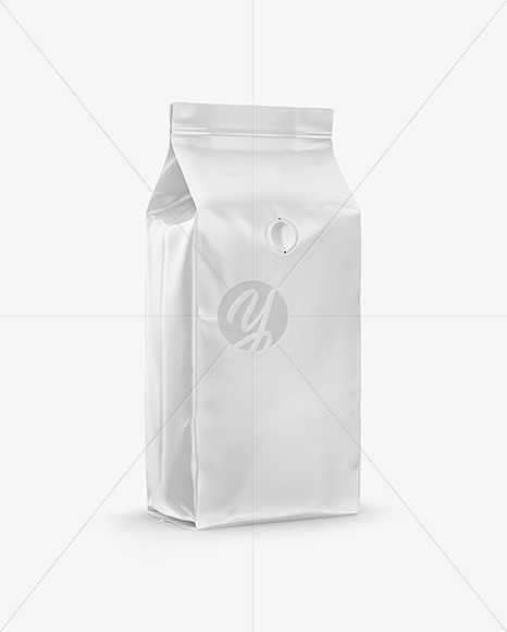 Download Glossy Coffee Bag Mockup Half Side View In Bag Sack Mockups On Yellow Images Object Mockups PSD Mockup Templates