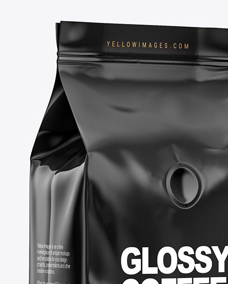 Download Glossy Coffee Bag Mockup - Half Side View in Bag & Sack ...