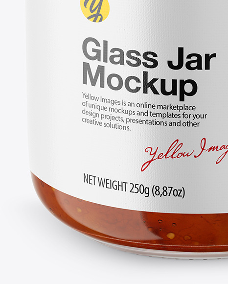 Download Fig Jam Glass Jar Mockup Front View High Angle Shot In Jar Mockups On Yellow Images Object Mockups PSD Mockup Templates