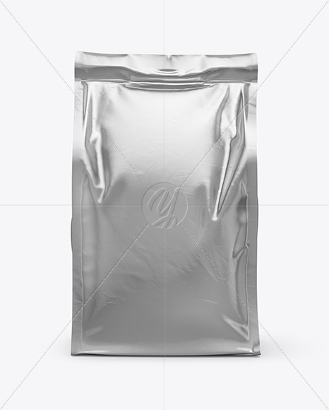 Download Glossy Metallic Food Bag Mockup Front View In Bag Sack Mockups On Yellow Images Object Mockups PSD Mockup Templates