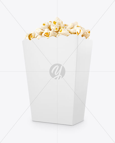 Popcorn Bag Mockup -Half Side View in Bag & Sack Mockups on Yellow Images Object Mockups