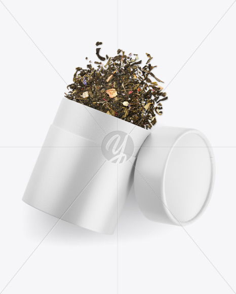 Glossy Paper Tube W Tea Mockup In Tube Mockups On Yellow Images Object Mockups