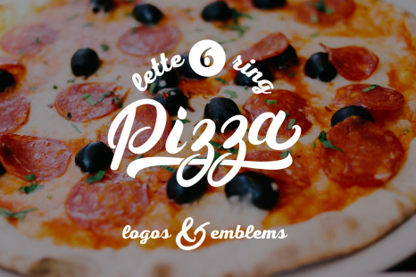 6 Pizza Lettering Logo