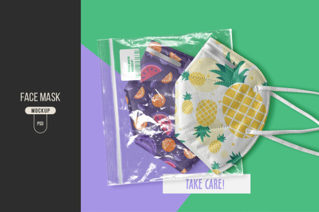 Download Face Mask Mockup In Product Mockups On Yellow Images Creative Store