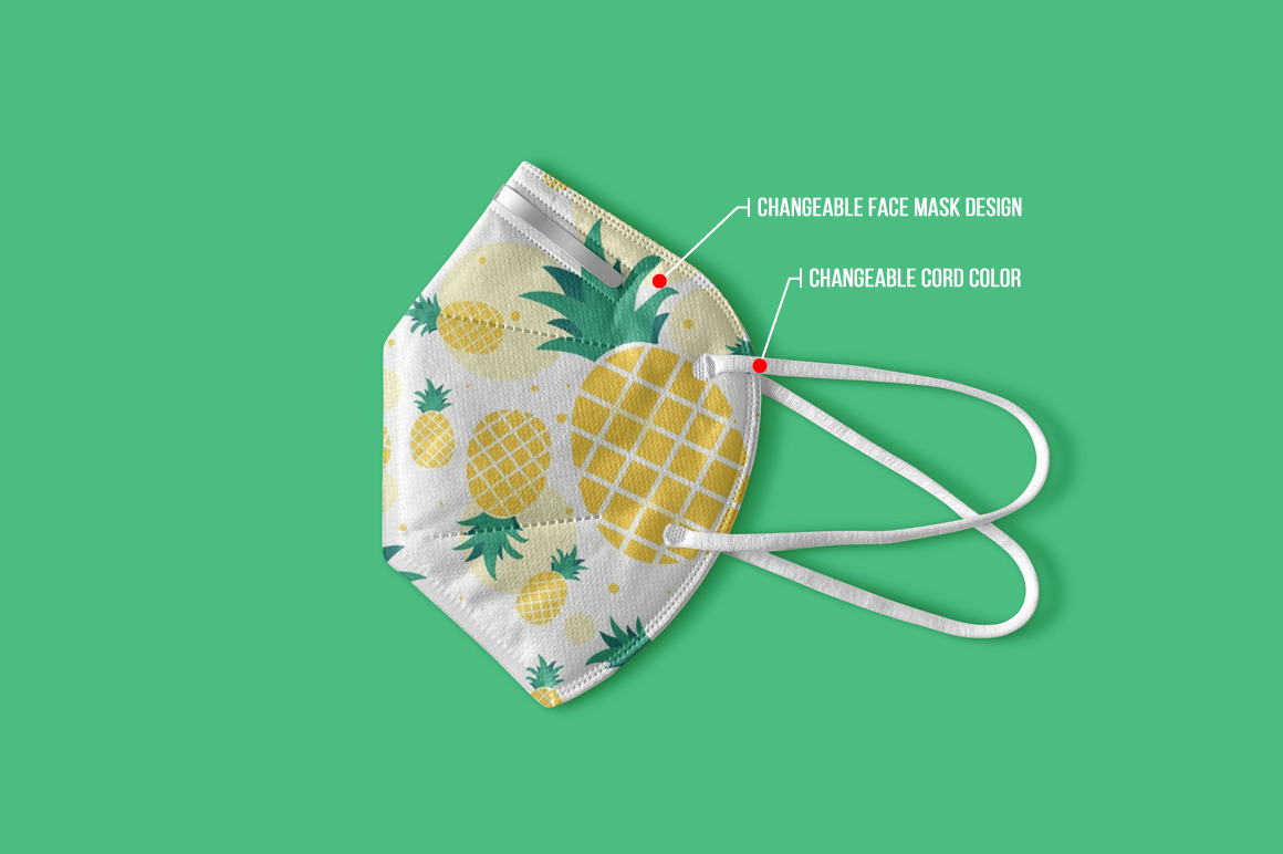 Face Mask Mockup In Product Mockups On Yellow Images Creative Store