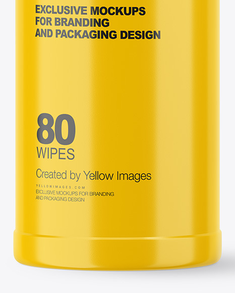 Download Glossy Opened Sanitizing Wipes Canister Mockup In Packaging Mockups On Yellow Images Object Mockups PSD Mockup Templates