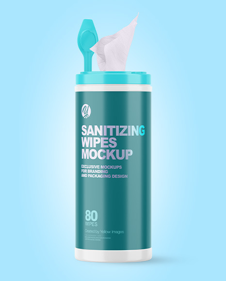 Download Glossy Opened Sanitizing Wipes Canister Mockup In Packaging Mockups On Yellow Images Object Mockups PSD Mockup Templates