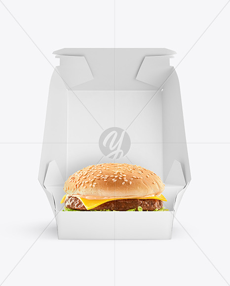 Download Burger In Box Mockup In Box Mockups On Yellow Images Object Mockups PSD Mockup Templates