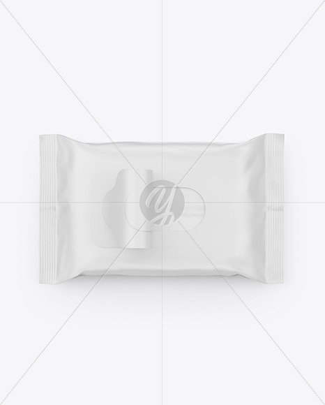 Wet Wipes Pack With Plastic Cap Mockup In Flow Pack Mockups On Yellow Images Object Mockups