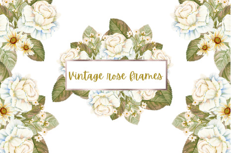 Vintage rose frames