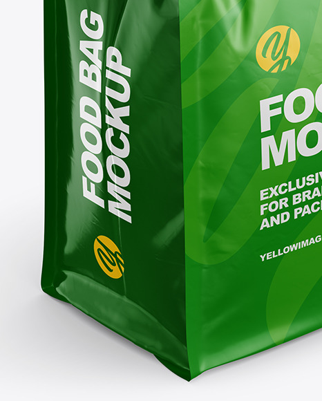 Download Glossy Food Bag Mockup Half Side View High Angle Shot In Bag Sack Mockups On Yellow Images Object Mockups PSD Mockup Templates