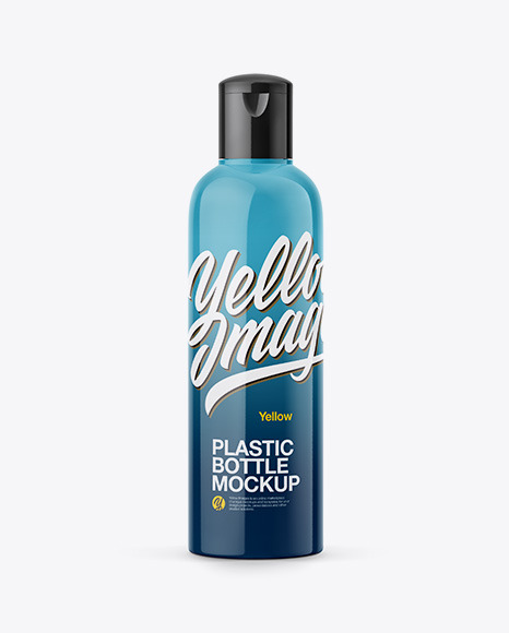 Glossy Plastic Bottle Mockup In Bottle Mockups On Yellow Images Object Mockups