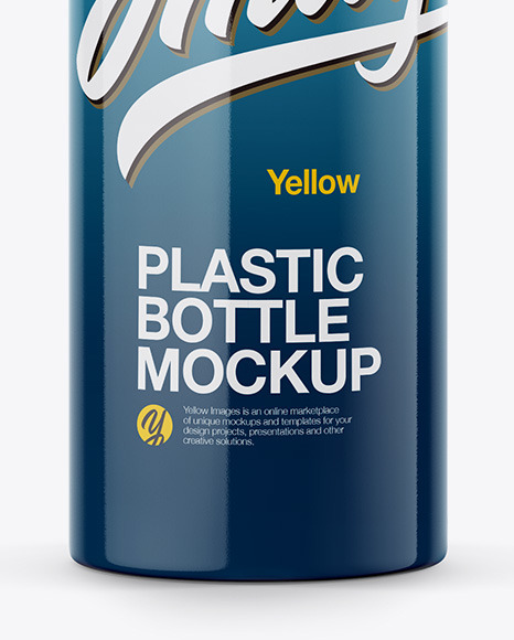 Download Glossy Plastic Bottle Mockup In Bottle Mockups On Yellow Images Object Mockups