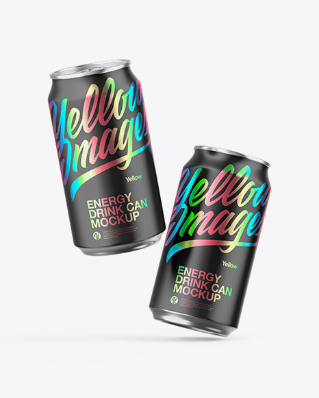 Two Metallic Cans W  Matte Finish Mockup PSD #2