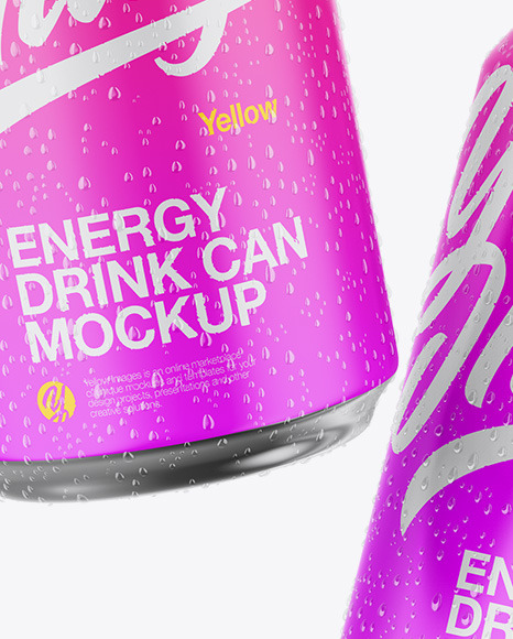 Two Metallic Cans W  Matte Finish Mockup PSD #7