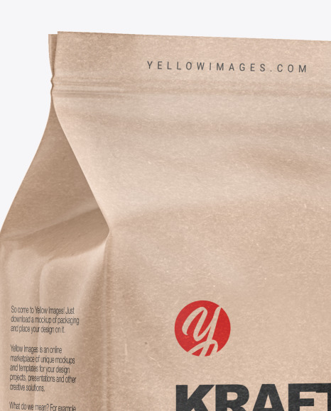 Download Kraft Glossy Bag Psd Mockup Half Side View Yellow Images