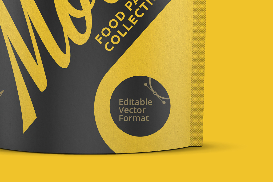 Download Black Paper Doy Pack With Zipper In Packaging Mockups On Yellow Images Creative Store