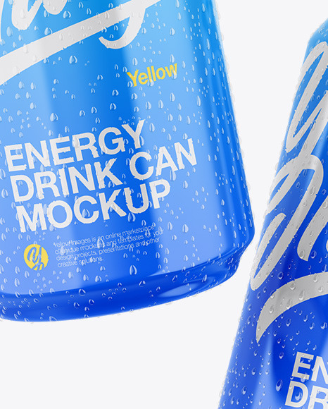 Two Glossy Cans Mockup PSD #6