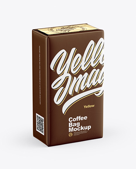 250g Coffee Bag Mockup In Bag Sack Mockups On Yellow Images Object Mockups