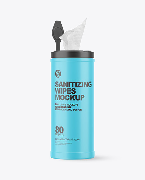 Download Matte Opened Sanitizing Wipes Canister Mockup In Packaging Mockups On Yellow Images Object Mockups PSD Mockup Templates