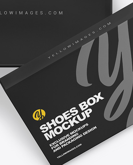 Download Opened Shoe Box Mockup In Box Mockups On Yellow Images Object Mockups